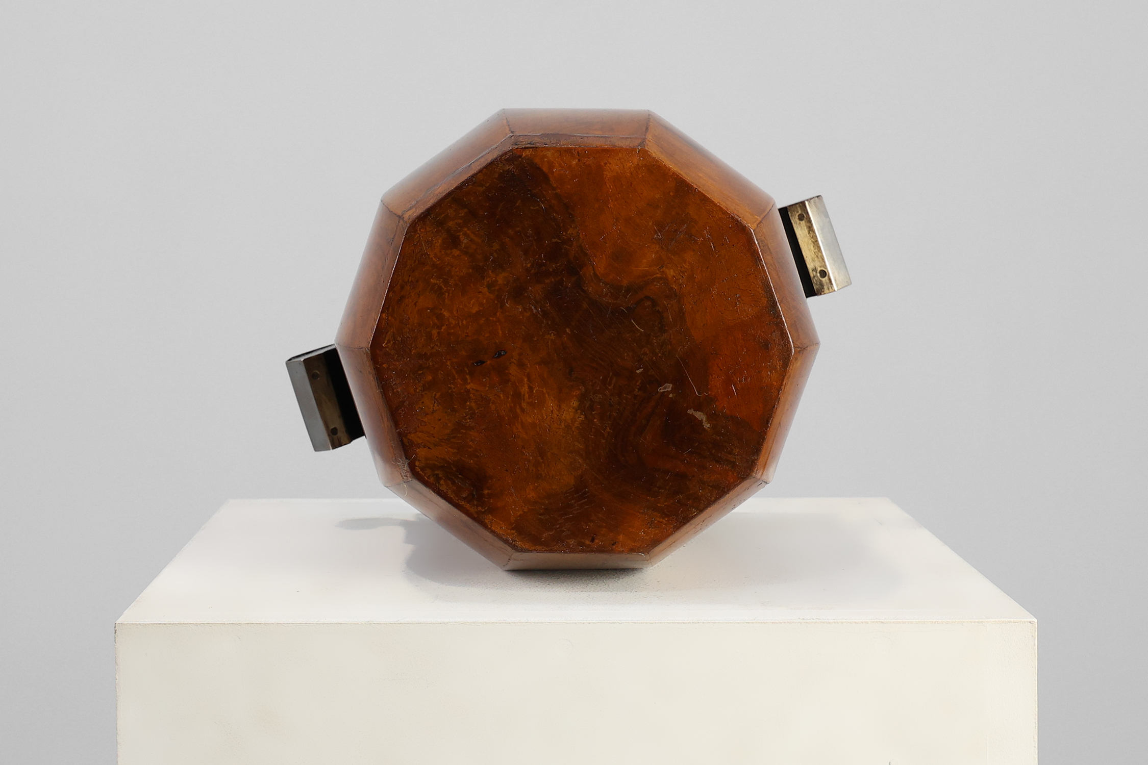 Art Deco sculptural burlwood ice bucket, France ca. 1925thumbnail